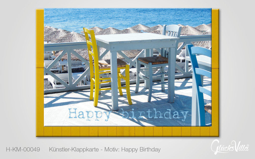 Klappkarte / Geburtstagskarte - Motiv "Happy birthday" - 10er Set