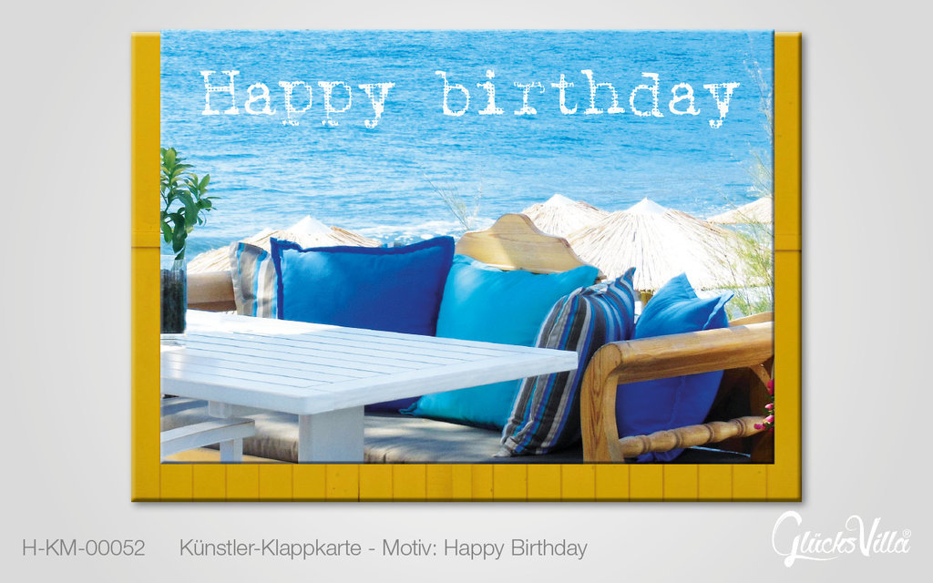 Geburtstagskarte / Klappkarte - Motiv "Happy birthday" - 10er Set