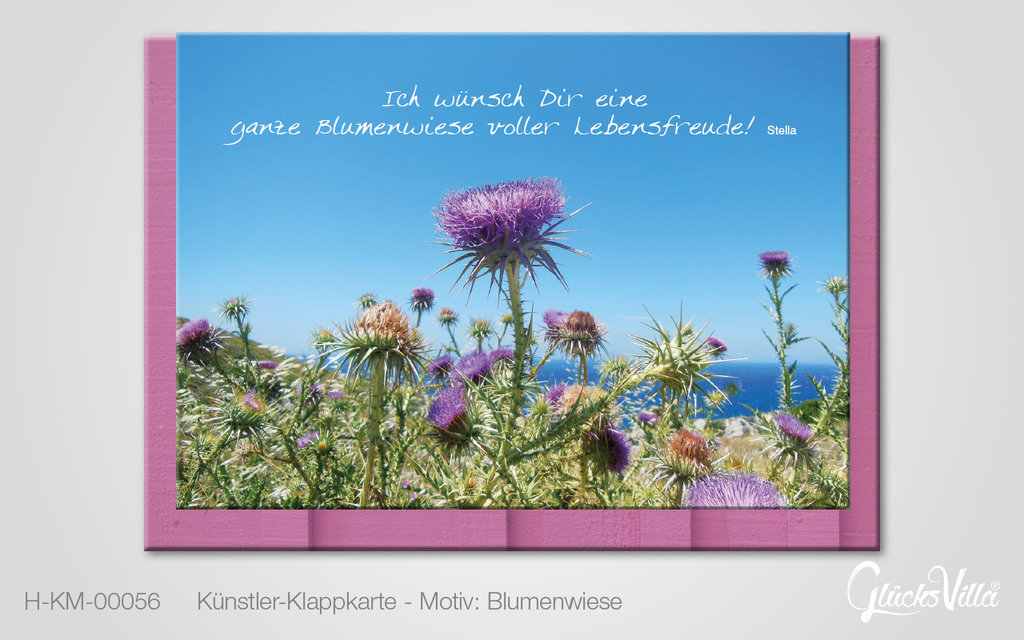 Klappkarte / Grußkarte - Motiv "Blumenwiese" - 10er Set
