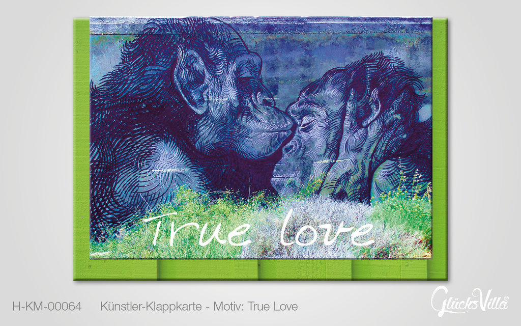 Klappkarte / Grußkarte - Motiv "True Love" - 10er Set