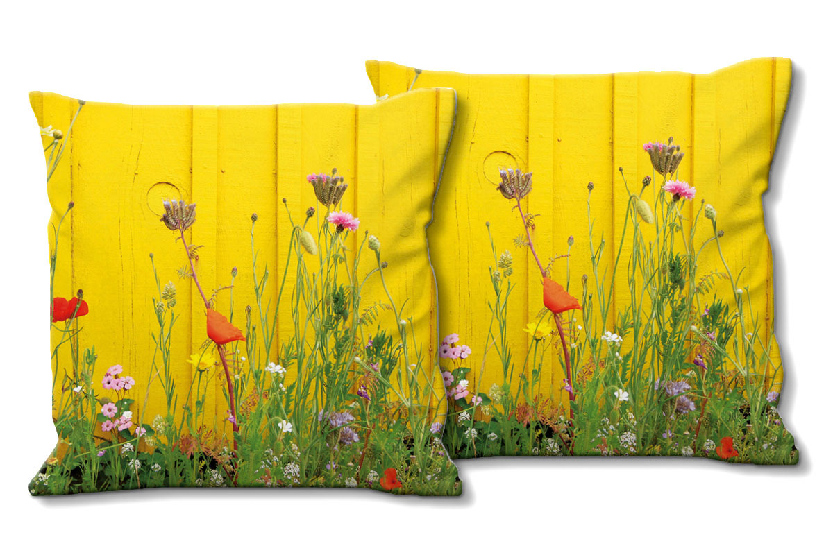 Foto Kissenbezug Deko-Kissenhülle mit Motiv ohne Füllung Natur Blumen Sunflowers 
