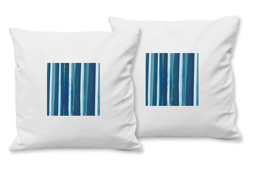 Deko-Foto-Kissen, Set B, Simply Stripes Blaues Blech, 40 x 40 cm, Premium Kissenhülle, Zierkissen