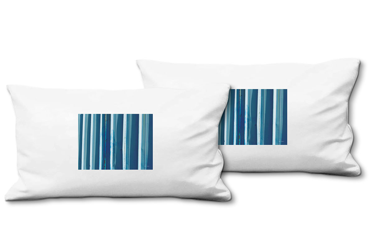 Deko-Foto-Kissen, Set B, Simply Stripes Blaues Blech, 80 x 40 cm, Premium Kissenhülle, Zierkissen