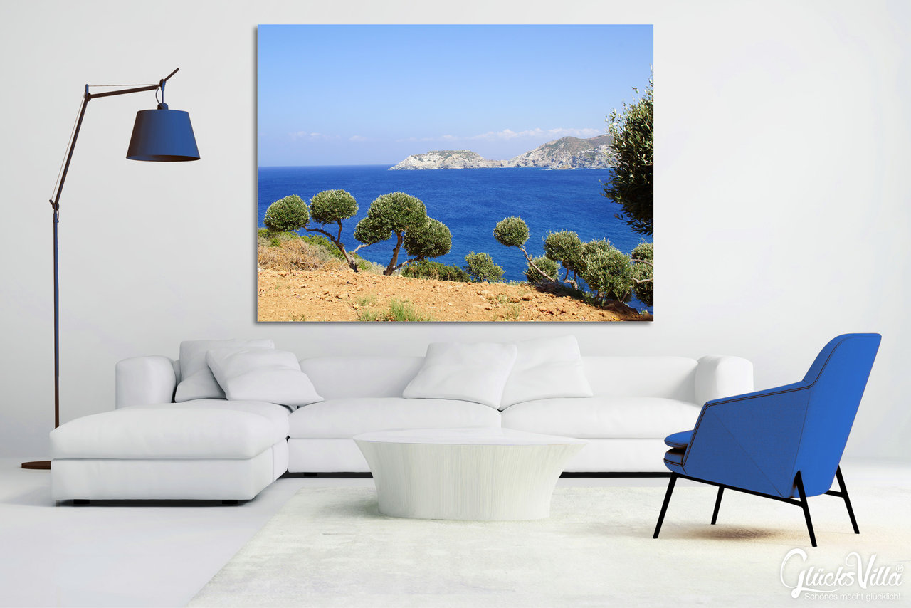 Acrylglasbilder Wandbilder Druck 140x70 Palmen Meer Landschaft 