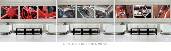 Glücksvilla Wandbilder Kategorie Autos + Technik Oldtimer Classic Cars Maschinen Zahnräder Metall