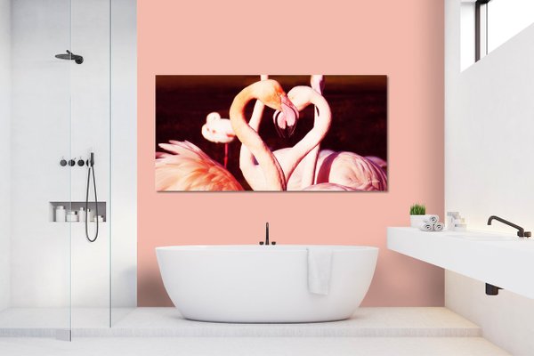 Wandbild: Flamingos in Love