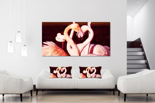 Wandbild: Flamingos in Love