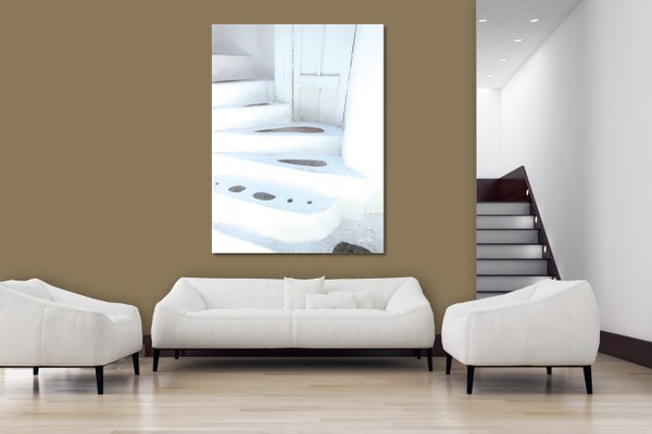 Wandbild: Treppe in weiß