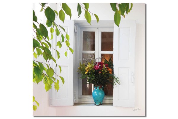 Wandbild: Blumenfenster