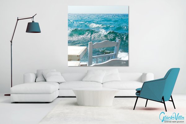 Wandbild: Stühle vor Meer