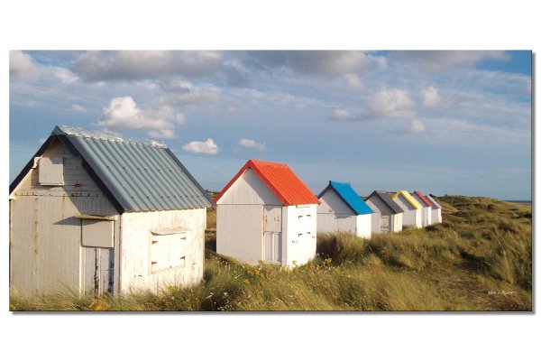 Wandbild: Strandhäuschen in der Normandie 4