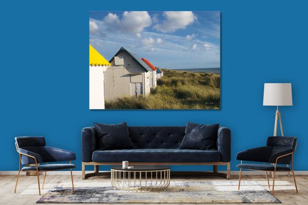 Wandbild: Strandhäuschen in der Normandie 1