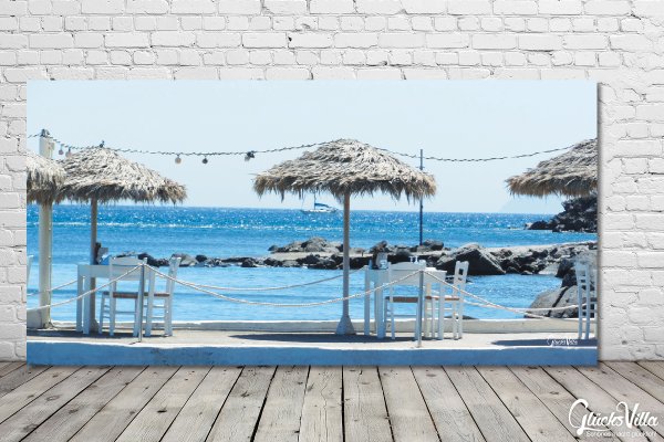 Wandbild: Griechische Taverne am Meer