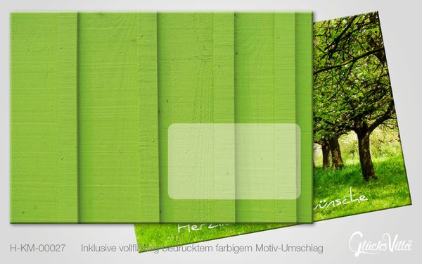 Klappkarte / Glückwunschkarte 10er Set - Motiv "Grüne Wiese"
