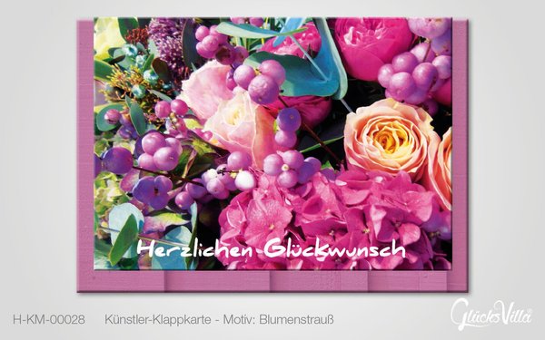 Klappkarte / Glückwunschkarte 10er Set - Motiv "Blumenstrauß"