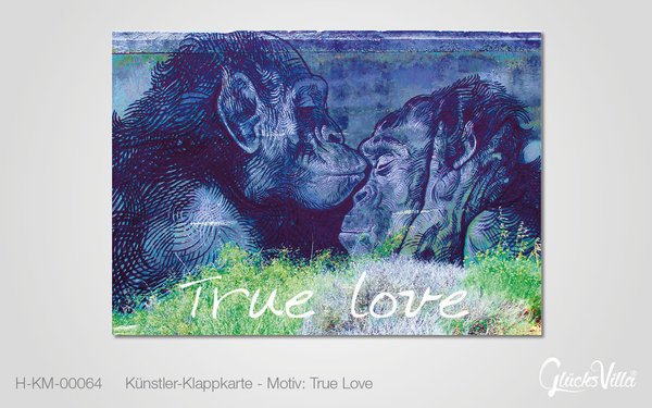 Klappkarte / Grußkarte 10er Set - Motiv "True Love"