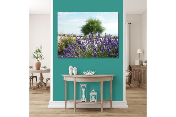 Wandbild: Lavendel und Baum