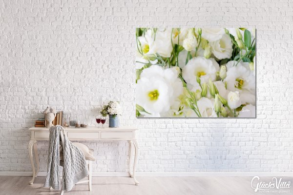 Wandbild: Blütenmeer in weiß
