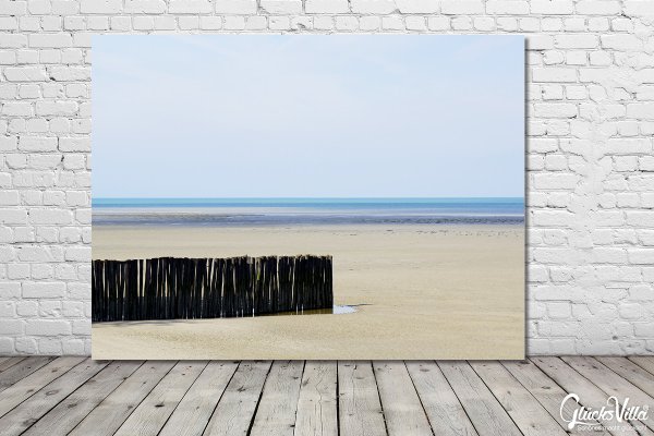 Wandbild: Holzzaun am Strand