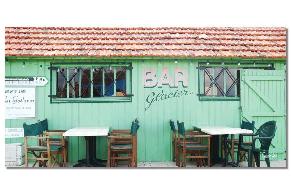 Wandbild: Bar am Hafen