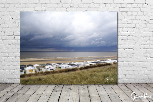 Wandbild: Strandhäuschen in Holland 4