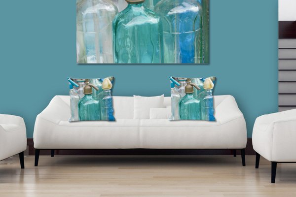 Dekokissen Set, Glas-Schimmer 1, 40 x 40 cm, Premium Kissenhülle, Zierkissen, Kissenbezug