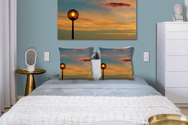 Dekokissen Set, Sonnenuntergang Grande Cote, 40 x 40 cm, Premium Kissenhülle, Zierkissen-Bezug