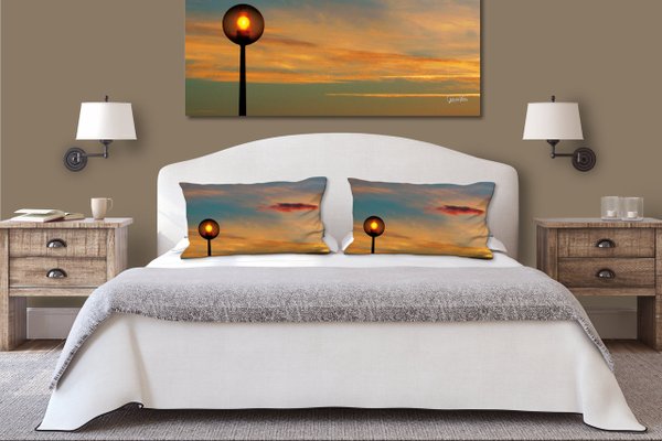 Dekokissen Set, Sonnenuntergang Grande Cote, 80 x 40 cm, Premium Kissenhülle, Zierkissen-Bezug