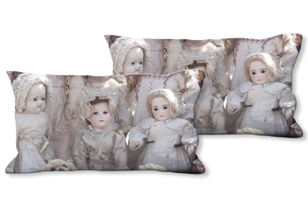 Dekokissen Set, Puppenliebe 1, 80 x 40 cm, Premium Kissenhülle, Zierkissen, Kissenbezug