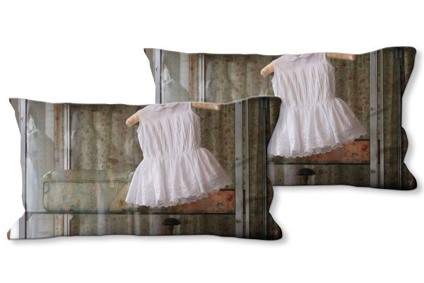 Dekokissen Set, Romantik pur, 80 x 40 cm, Premium Kissenhülle, Zierkissen, Kissenbezug