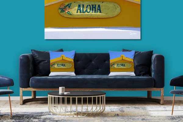 Dekokissen Set, Aloha, 40 x 40 cm, Premium Kissenhülle, Zierkissen, Kissenbezug