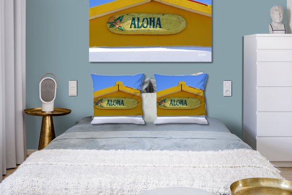 Dekokissen Set, Aloha, 40 x 40 cm, Premium Kissenhülle, Zierkissen, Kissenbezug