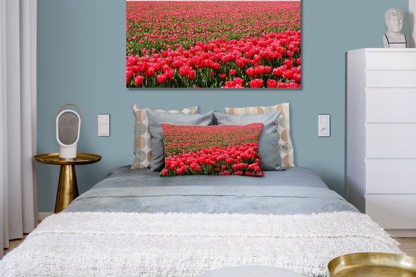 Dekokissen Set, Tulpenmeer 2, 80 x 40 cm, Premium Kissenhülle, Zierkissen, Kissenbezug
