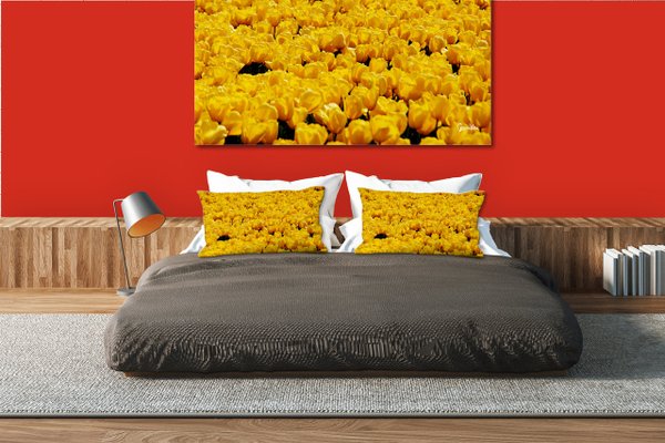 Dekokissen Set, Tulpenmeer 5, 80 x 40 cm, Premium Kissenhülle, Zierkissen, Kissenbezug