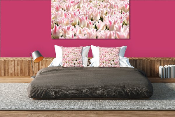 Dekokissen Set, Tulpenmeer 10, 40 x 40 cm, Premium Kissenhülle, Zierkissen, Kissenbezug