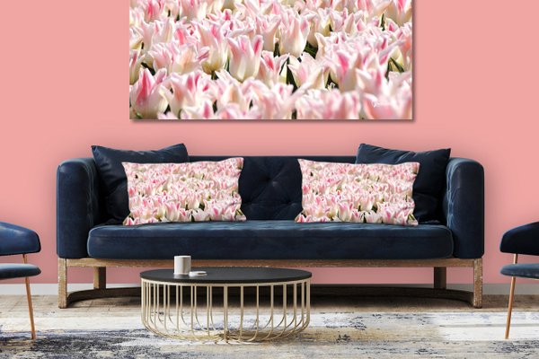 Dekokissen Set, Tulpenmeer 10, 80 x 40 cm, Premium Kissenhülle, Zierkissen, Kissenbezug