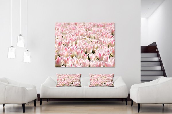 Dekokissen Set, Tulpenmeer 10, 80 x 40 cm, Premium Kissenhülle, Zierkissen, Kissenbezug