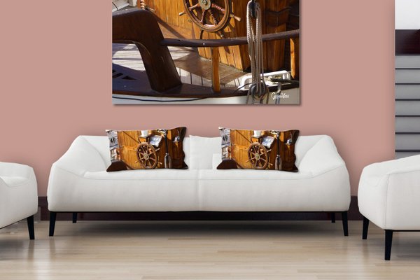 Dekokissen Set, Segelschiff 6, 80 x 40 cm, Premium Kissenhülle, Zierkissen, Kissenbezug