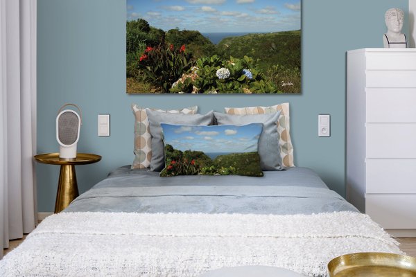 Dekokissen Set, Pflanzenwelt der Azoren, 80 x 40 cm, Premium Kissenhülle, Zierkissen, Kissenbezug