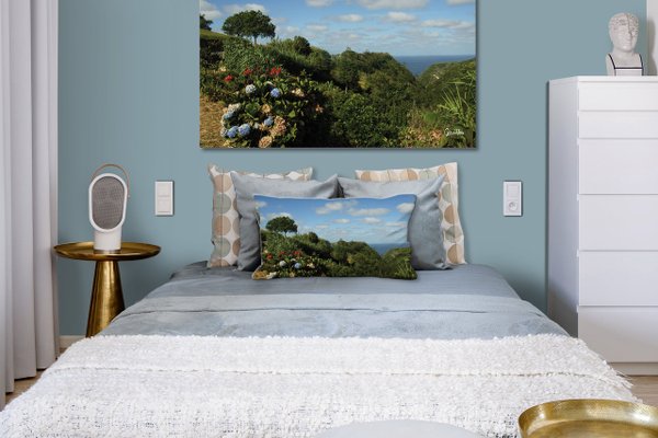 Dekokissen Set, Blumenwelt der Azoren 3, 80 x 40 cm, Premium Kissenhülle, Zierkissen, Kissenbezug