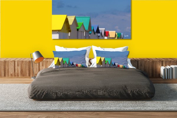 Dekokissen Set, Strandhäuschen in der Normandie , 80 x 40 cm, Premium Kissenhülle, Zierkissen-Bezug