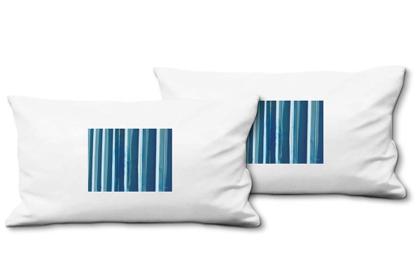 Dekokissen Set B, Simply Stripes Blaues Blech, 80 x 40 cm, Premium Kissenhülle, Zierkissen-Bezug