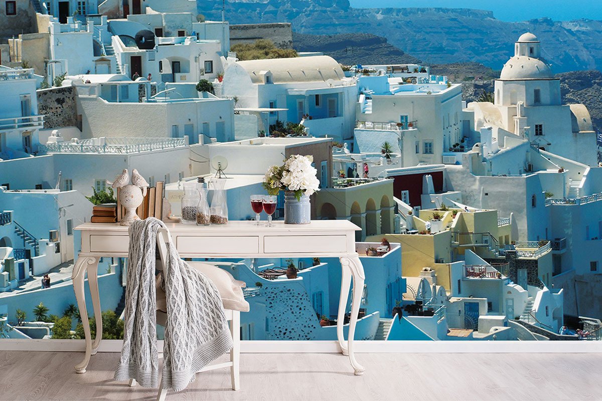 Fototapete griechischen Wandgestaltung | Bild: | moderne Im Vlies-Tapete selbstklebend | Dorf