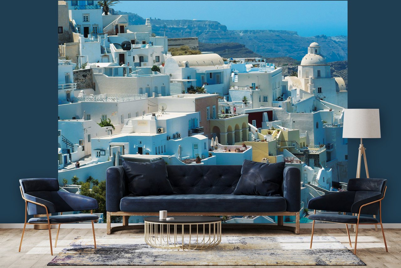 | Fototapete moderne selbstklebend | | Vlies-Tapete griechischen Bild: Im Dorf Wandgestaltung