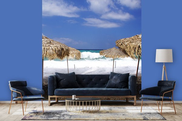 Fototapete selbstklebend - Motiv: Kreta Spilies Beach bei Sturm