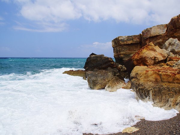 Fototapete selbstklebend - Motiv: Kreta Spilies Beach bei Sturm 2