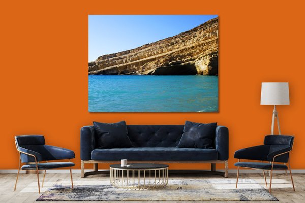 Wandbild: Kreta Felsen von Matala