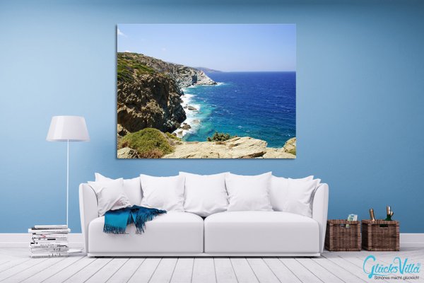 Wandbild: Kreta wilde Küste mit Klippen