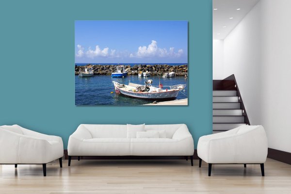 Wandbild: Kreta kleiner Fischerhafen