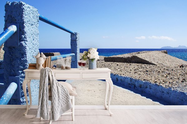Fototapete selbstklebend - Motiv: Kreta Impressionen in Blau